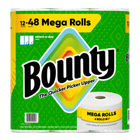 Image of Offer Save $1.00 on ONE Bounty Paper Towel Product 4 ct or larger (Includes 2 Triple Roll and 2 Mega Roll) (Excludes 6 Double Roll, 6 Double Plus Roll, 6 Me