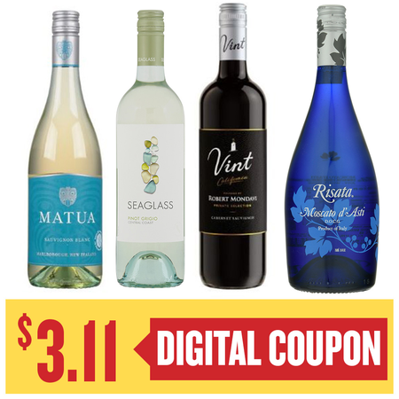 Image of Offer Save $3.11 on ONE (1) Matua, Risata, Seaglass or R Mondavi Private Select 750ml Wine.