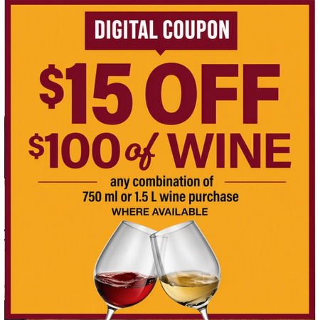 Image of Offer Save $15 When You Spend $100 or More on Any Wine.