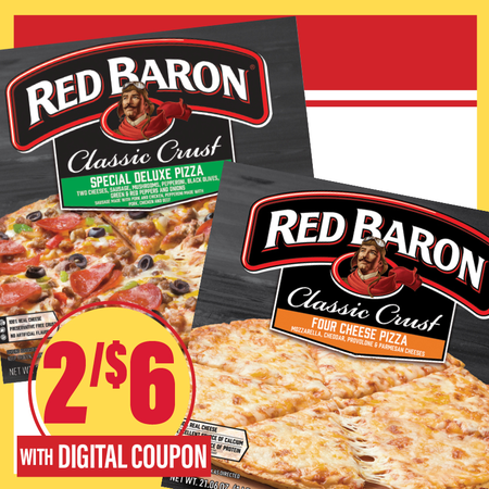 Image of Offer Save $2 on TWO (2) Red Baron Select Pizza.