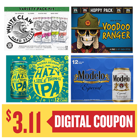 Image of Offer Save $3.11 on ONE (1) New Belgium, Sierra Nevada, White Claw or Modelo 12pk 12oz Beer.
