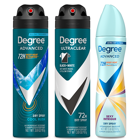 Image of Offer Save $4.00 on any TWO (2) Degree Body Heat Activated or Ultraclear Antiperspirant Dry Spray Deodorant product