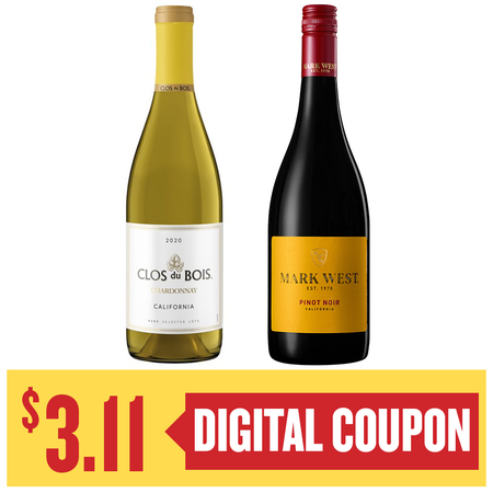 Image of Offer Save $3.11 on ONE (1) Mark West or Clos Du Bois 750ml Wine.