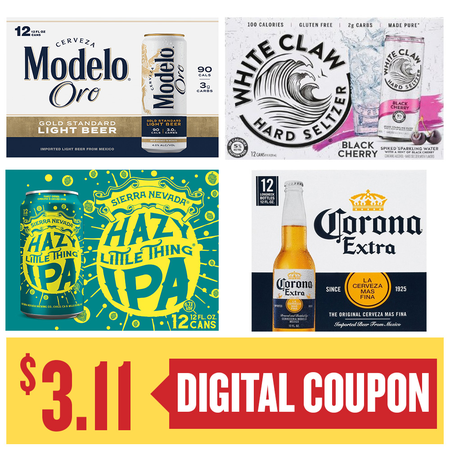 Image of Offer Save $3.11 on ONE (1) Corona, Modelo, White Claw or Sierra Nevada 12pk 12oz Beer.