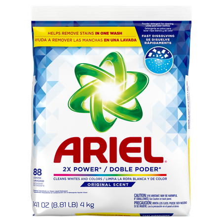 Image of Offer Save $1.00 on ONE Ariel Powder Laundry Detergent 60 ld-132 ld (excludes Gain Flings, Gain Ultra Flings, Gain Liquid Fabric Softeners, Gain Essential O