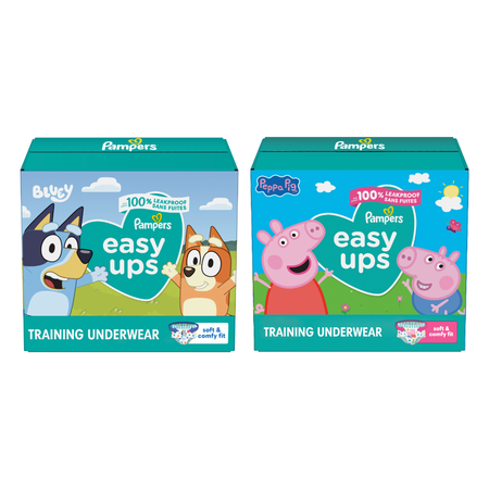 Image of Offer Save $3.00 on ONE BOX Pampers Easy Ups Training Underwear.