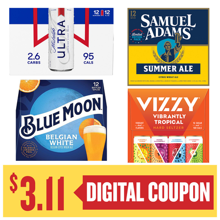 Image of Offer Save $3.11 on ONE (1) Sam Adams, Blue Moon, Vizzy or Ultra 12pk 12oz Beer.