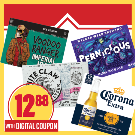 Image of Offer Save $3.11 on ONE (1) New Belgium, Wicked Weed, White Claw or Corona 12pk Beer.