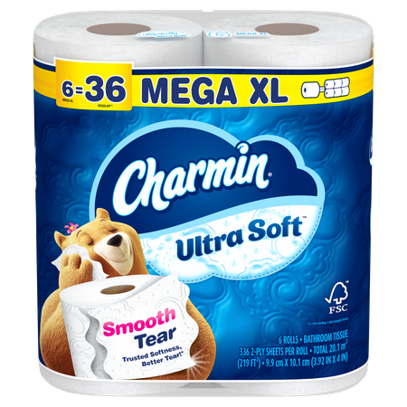 Image of Offer Save $2.00 on ONE Charmin Ultra Toilet paper product 9 MEGA Roll, 12 MEGA Roll, 6 MEGA XL Roll, 8 MEGA XL or 9 MEGA XL Roll pack sizes (excluding Char