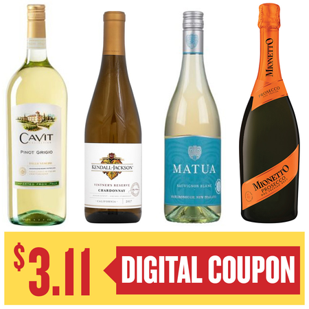 Image of Offer Save $3.11 on ONE (1) Kendall Jackson, Mionetto, Matua 750ml or Cavit 1.5L Wine.