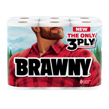 Image of Offer Save $2.00 on any ONE (1) package of Brawny® Paper Towels, 6 roll or larger
