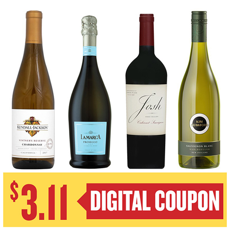 Image of Offer Save $3.11 When You Purchase ONE (1) Josh Cellars, Kendall Jackson, La Marca or Kim Crawford 750ml Wine.
