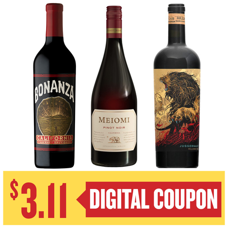 Image of Offer Save $3.11 on ONE (1) Meiomi, Bonanza or Juggernaut 750ml Wine.