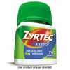 Save $6.00 when you buy ONE (1) Adult ZYRTEC® product, any variety (70ct). Exclud...