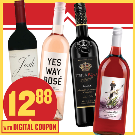 Image of Offer Save $3.11 on ONE (1) Josh Cellars, Yes Way, Stella Rosa 750ml  or Duplin 1.5L Wine.