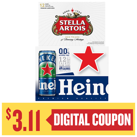 Image of Offer Save $3.11 on ONE (1) Heineken or Stella 12pk 12oz Beer.