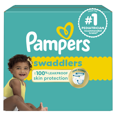 Pampers Swaddlers Diapers, Size 1, 96 Count