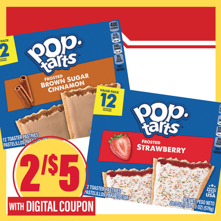 Image of Offer Save $1 on TWO (2) Pop-Tarts Toaster Pastries Select 12ct.