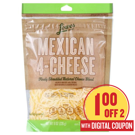 Image of Offer Save $1 When You Purchase TWO (2) Lowes Foods Shredded Or Chunk Cheese Select 8oz.