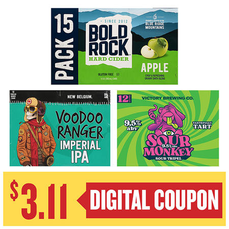 Image of Offer Save $3.11 On ONE (1) New Belgium, Victory 12pk or Bold Rock 12-15pk Beer.