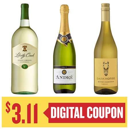 Image of Offer Save $3.11 When You Purchase ONE (1) Liberty Creek 1.5L or Dark Horse, Andre 750ml Wine.