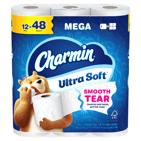 Image of Offer Save $1.00 on ONE Charmin Ultra Toilet paper product 12 count or smaller (excluding 12 MEGA XL pack size, all MEGA XXL pack sizes, Charmin Essentials,