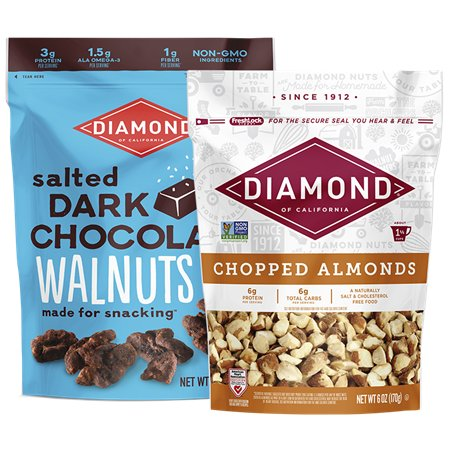 Save $1.00 on TWO (2) Diamond of California Nuts, any variety