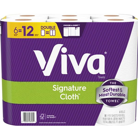 Image of Offer Save $1 on ONE (1) Viva Double Roll Paper Towels Select 6ct.