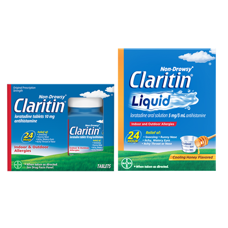 Image of Offer Save $5.00 on any ONE (1) Non-Drowsy  Claritin 20ct + or Claritin Cooling Honey Flavored Liquid 8oz (excludes Children's Claritin and Claritin-D)