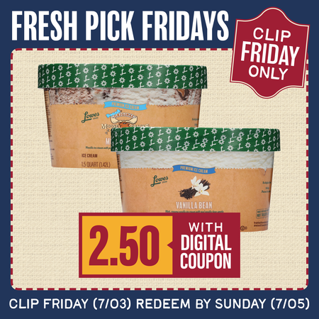 Image of Offer Save $2.49 on Lowes Foods Ice Cream 1.5qt.