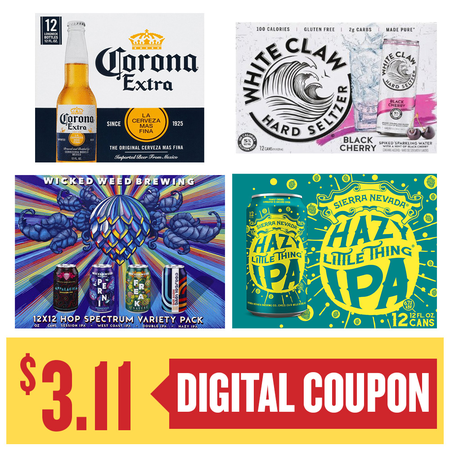 Image of Offer Save $3.11 on ONE (1) Wicked Weed, Sierra Nevada, White Claw or Corona 12pk 12oz Beer.