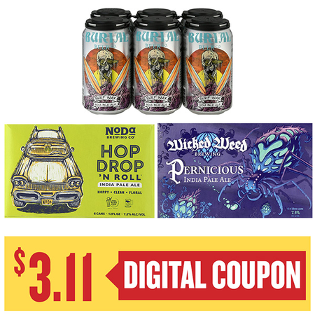 Image of Offer Save $3.11 on ONE (1) Wicked Weed, Noda or Burial Brew 6pk 12oz Can Beer.