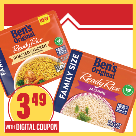 Image of Offer Save $1 on ONE (1) Ben's Original Ready Rice Select Family Size.