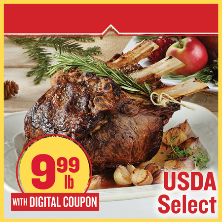Image of Offer Save $5/lb On USDA Select Bone-In Standing Rib Roast.