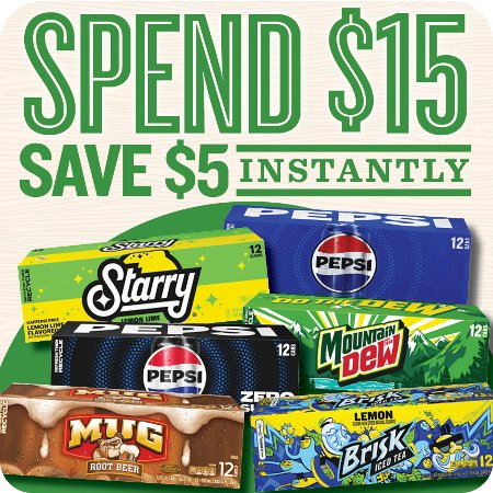 Image of Offer Spend $15 on Select PepsiCo Products, Save $5 instantly!