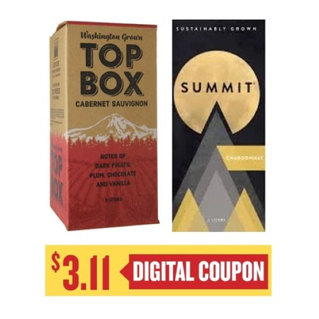 Image of Offer Save $3.11 on ONE (1) Summit or Top Box 3L Wine.