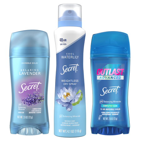 Image of Offer Save $1.00 on ONE Secret Fresh, Outlast, Aluminum Free, Dry Sprays, or Deodorizing Feminine Wash (excludes trial/travel size).