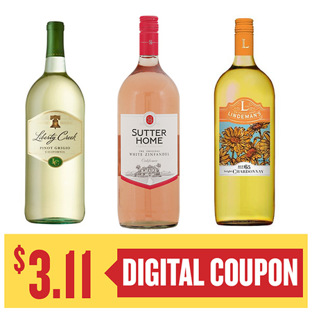 Image of Offer Save $3.11 on ONE (1) Liberty Creek, Sutter Home or Lindeman's 1.5L Wine.