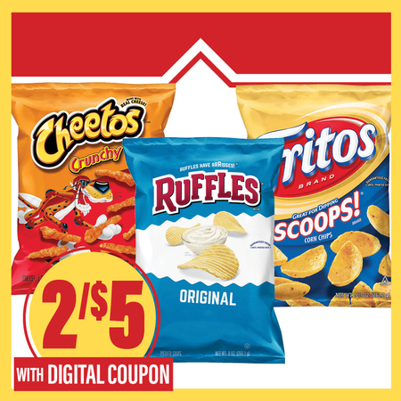 Image of Offer Save $2 on TWO (2) Ruffles, Cheetos, Fritos or Lay's Chips Select 5-10.25oz.
