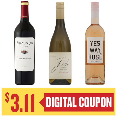 Image of Offer Save $3.11 On ONE (1) Josh Cellars, Yes Way Rose or Franciscan 750ml Wine.