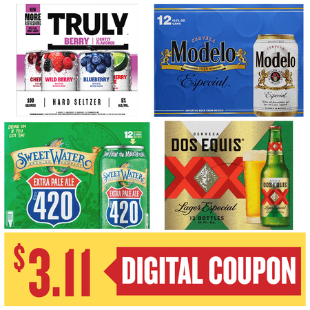 Image of Offer Save $3.11 on ONE (1) Dos Equis, Modelo, Truly or Sweetwater 12pk 12oz Beer.