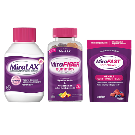 Image of Offer Save $3 on any ONE (1) MiraLAX® product 20ct+, Mix-Ins 20ct, MiraFIBER® Gummies, or MiraFAST™