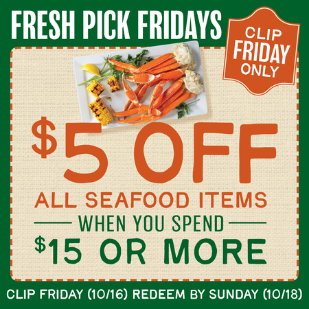 Image of Offer $5 Off $15+ on Seafood.