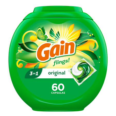 Image of Offer Save $3.00 on ONE Gain Flings Laundry Detergent 76 ct OR Gain Plus Flings 45 ct (includes Super Flings) (excludes Gain Liquid/Powder Laundry Detergent