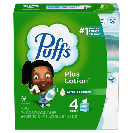 Image of Offer Save $1.00 on ONE Puffs Facial Tissue Multi-pack 3 Box Count with 124 tissues per box OR 4 Box Count with 48/56 tissues per box (excludes singles, oth