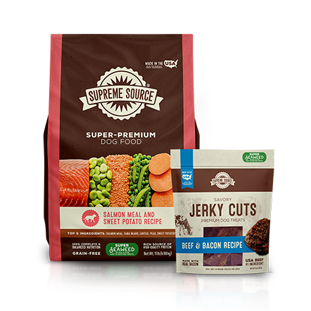 Image of Offer Save $3.00 on any ONE (1) Bag of Supreme Source Super-Premium Dog Food, Treats, or Mix-Ins