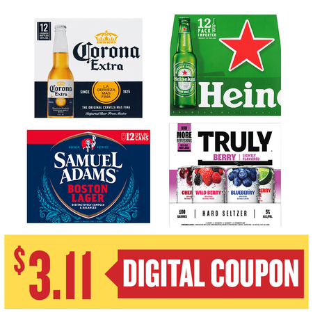 Image of Offer Save $3.11 When You Purchase ONE (1) Heineken, Corona, Truly or Sam Adams 12Pk Beer.