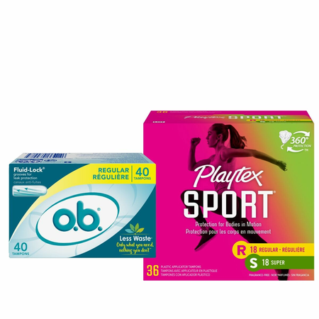 Image of Offer Save $1.50 on any ONE (1) Playtex® Sport® 14ct-36ct or o.b.® Tampons 40ct.