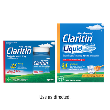 Image of Offer Save $5.00 on any ONE (1) Non-Drowsy Claritin 20ct + or Claritin Cooling Honey Flavored Liquid 8oz (excludes Children's Claritin and Claritin-D)
