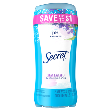 Image of Offer Save $1.00 on ONE Secret Base Antiperspirant/Deodorant Twin Pack (excludes trial/travel sizes)